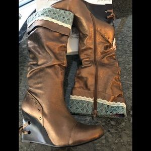 KENZIE - Bronze Leather Boots
